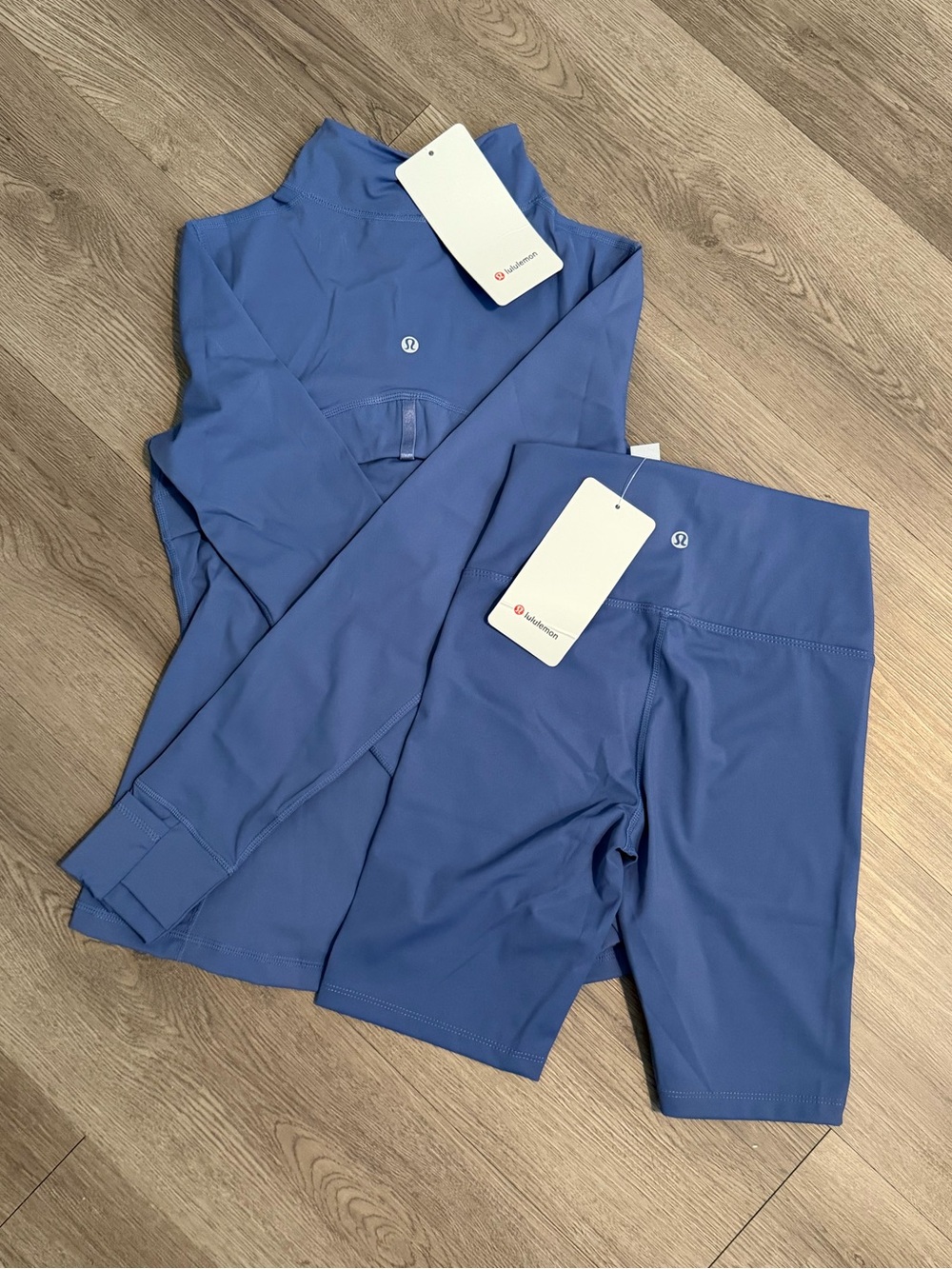 lululemon athletica Kids Periwinkle Blue Long-Sleeve Rashguard & Swim Shorts - Picture 2 of 2